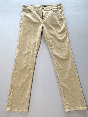 Lauren Ralph Lauren Jeans Corduroy Women Pants Beige Size 10